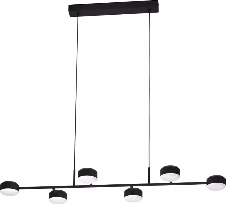 Eglo 900352 CLAVELLINA LED 6 vie a sospensione 6x7W 1200x400mm nero bianco caldo dimmerabile