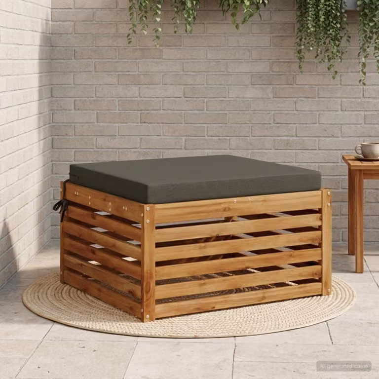 Cuscino per sedia vidaXL SOEST in poliestere con rivestimento rimovibile e resistente ai raggi UV, colore grigio antracite