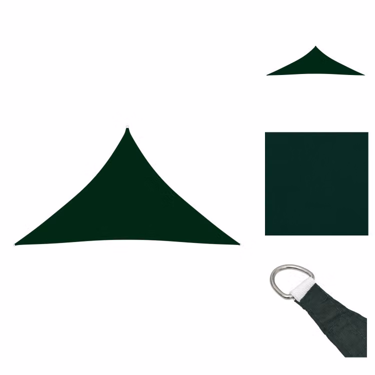 vidaXL Tenda da sole triangolare in tessuto Oxford, 3,5x3,5x4,9 m, verde scuro - Tende da sole e protezioni solari