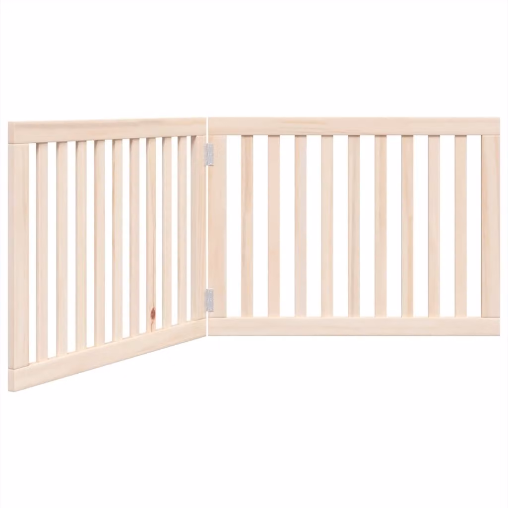 Cancelletto per cani pieghevole 2 pannelli 160 cm in legno di pioppo