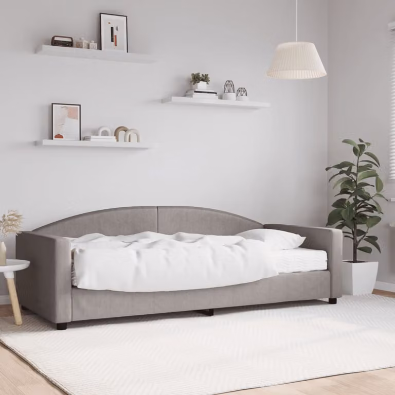 Maison Exclusive - Divano letto con materasso color taupe 90x200 cm in tessuto