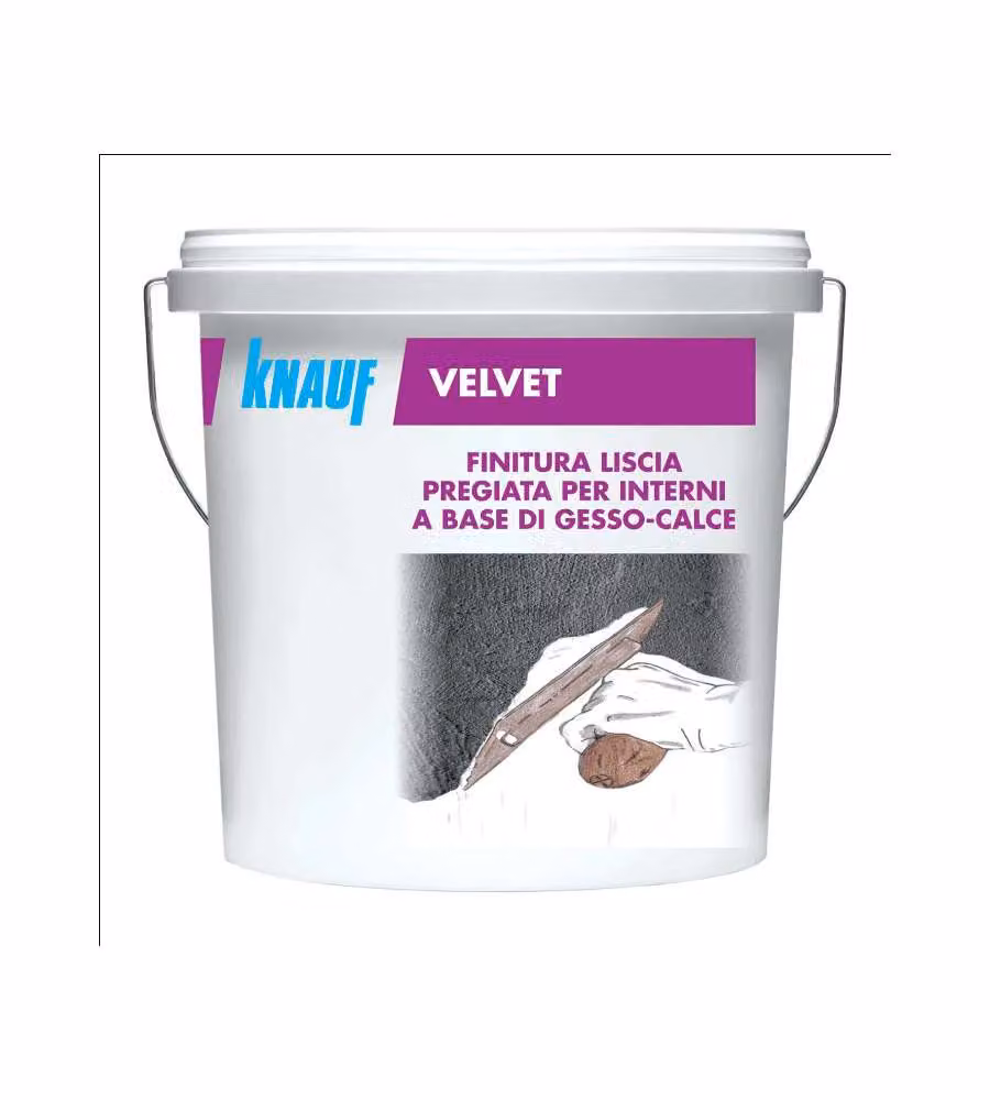 KNAUF Gesso Velvet 5 kg Barattolo per Interni e Esterni Edilizia