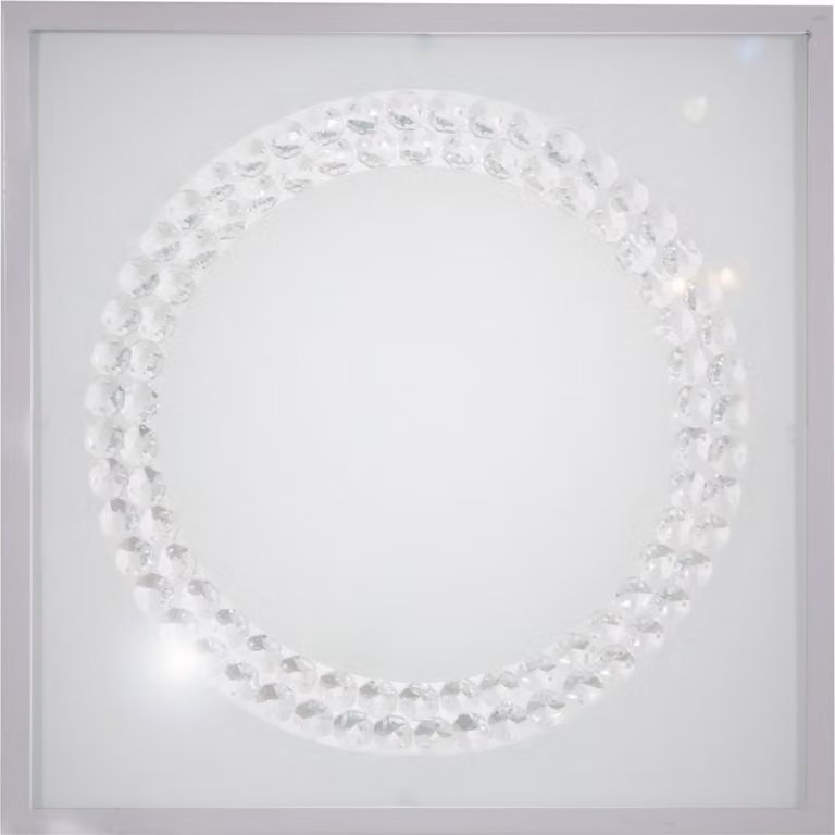 Plafoniera LED quadrata LUX bianco-argento 16W, luce bianca fredda 1000 lm, vetro, dimensioni: 5x29x29 cm, IP20, Candellux