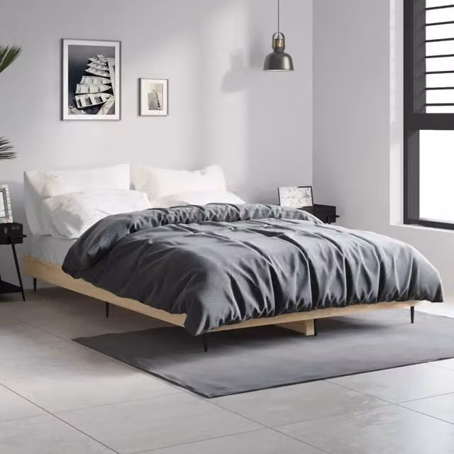 Giroletto senza materasso vidaXL in rovere e metallo, L/P/H: 120 x 200 x 20 cm