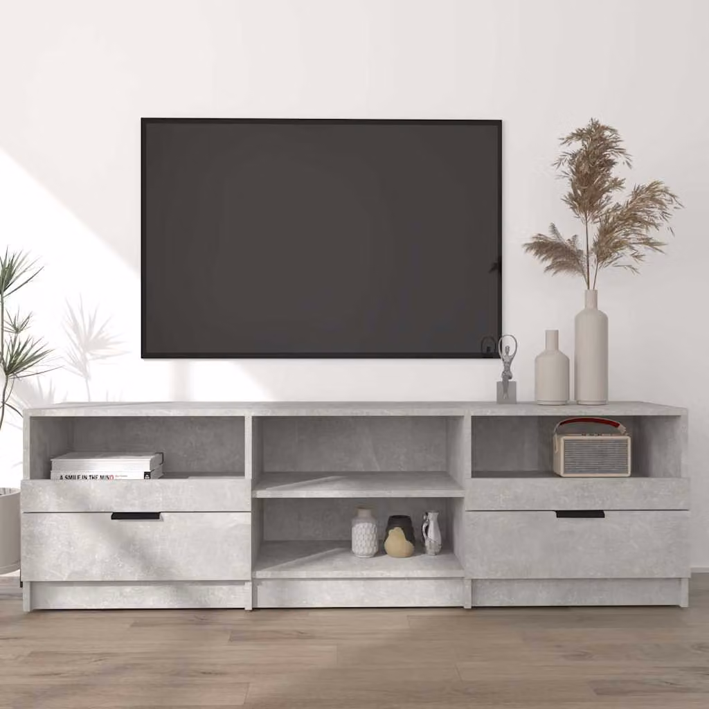 Mobile TV moderno vidaXL in legno ingegnerizzato grigio, L 150 x P 33,5 x H 45 cm