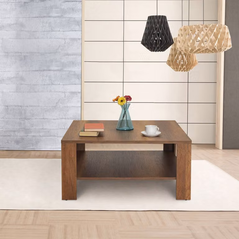 Skye Decor, Shp-690-Oo-1, tavolino, 100 % truciolato rivestito in melamina, noce, 90 x 90 x 42 cm