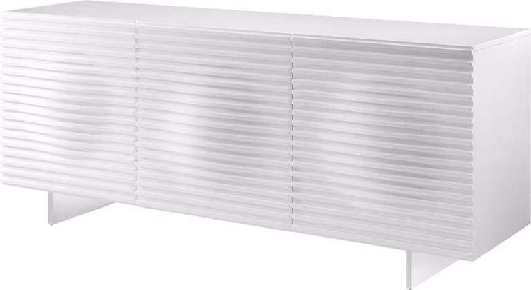FURNLUX Credenza Hudson Bianco e Argento 180cm / Colore principale: Bianco / Dimensioni: 180 x 73 x 49 cm