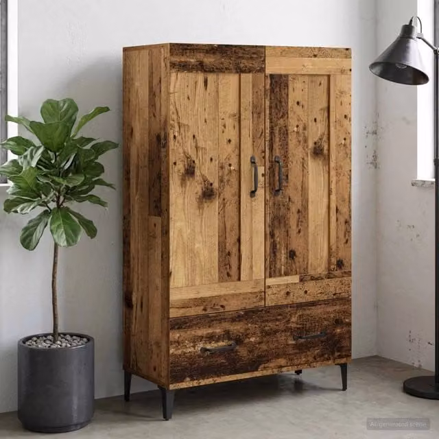 Credenza vidaXL in legno ingegnerizzato marrone stile minimalista L: 70 cm, P: 31 cm, H: 115 cm