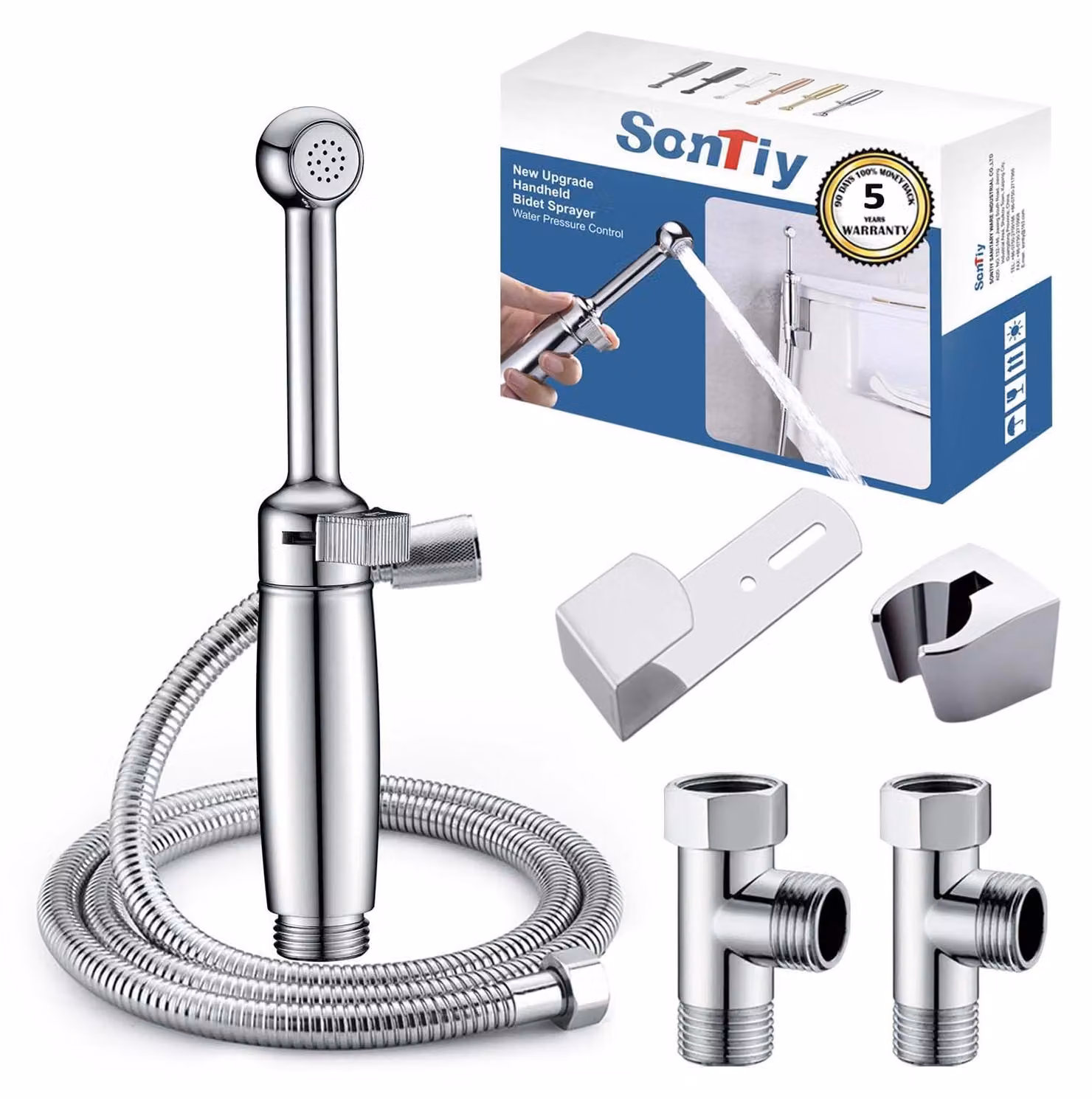 Kit doccia per bidet, con doccetta manuale per toilette, con attacchi standard britannici