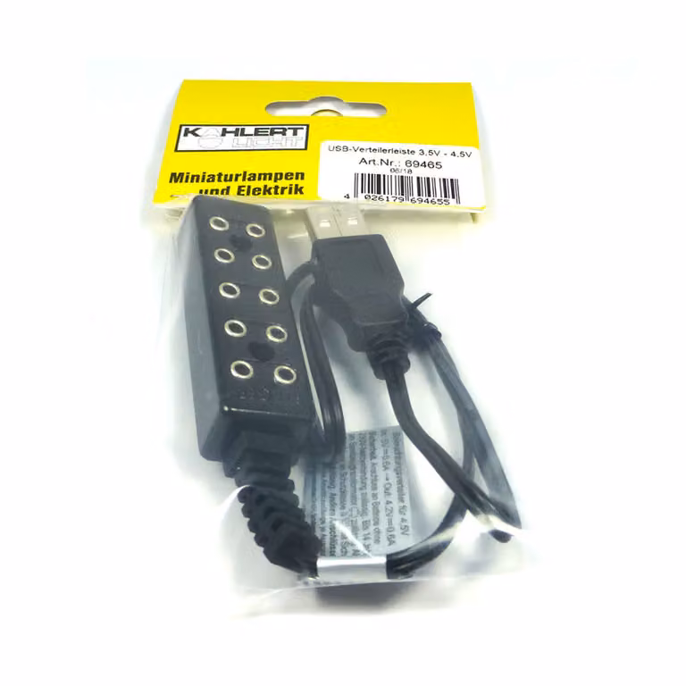 Barra di distribuzione con porta USB, per casa delle bambole