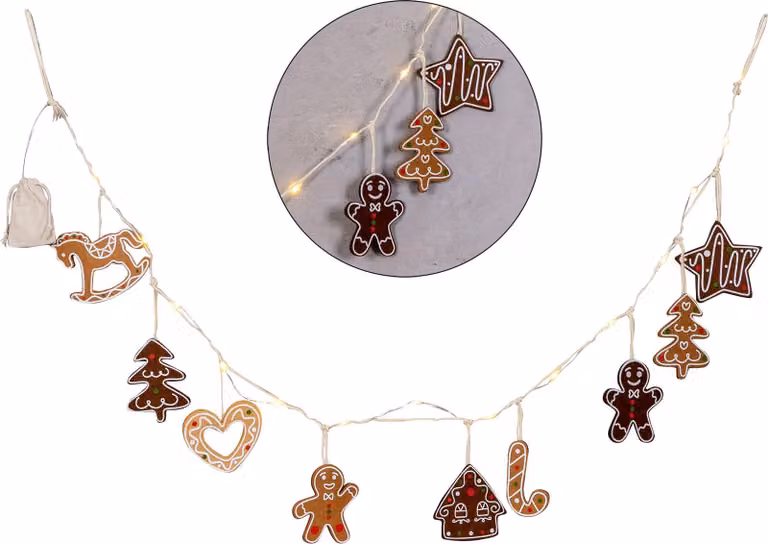 Fata LED figure di pan di zenzero 160cm con timer Decorazione di Natale