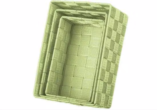 Set di 3 cassette decorative in rattan