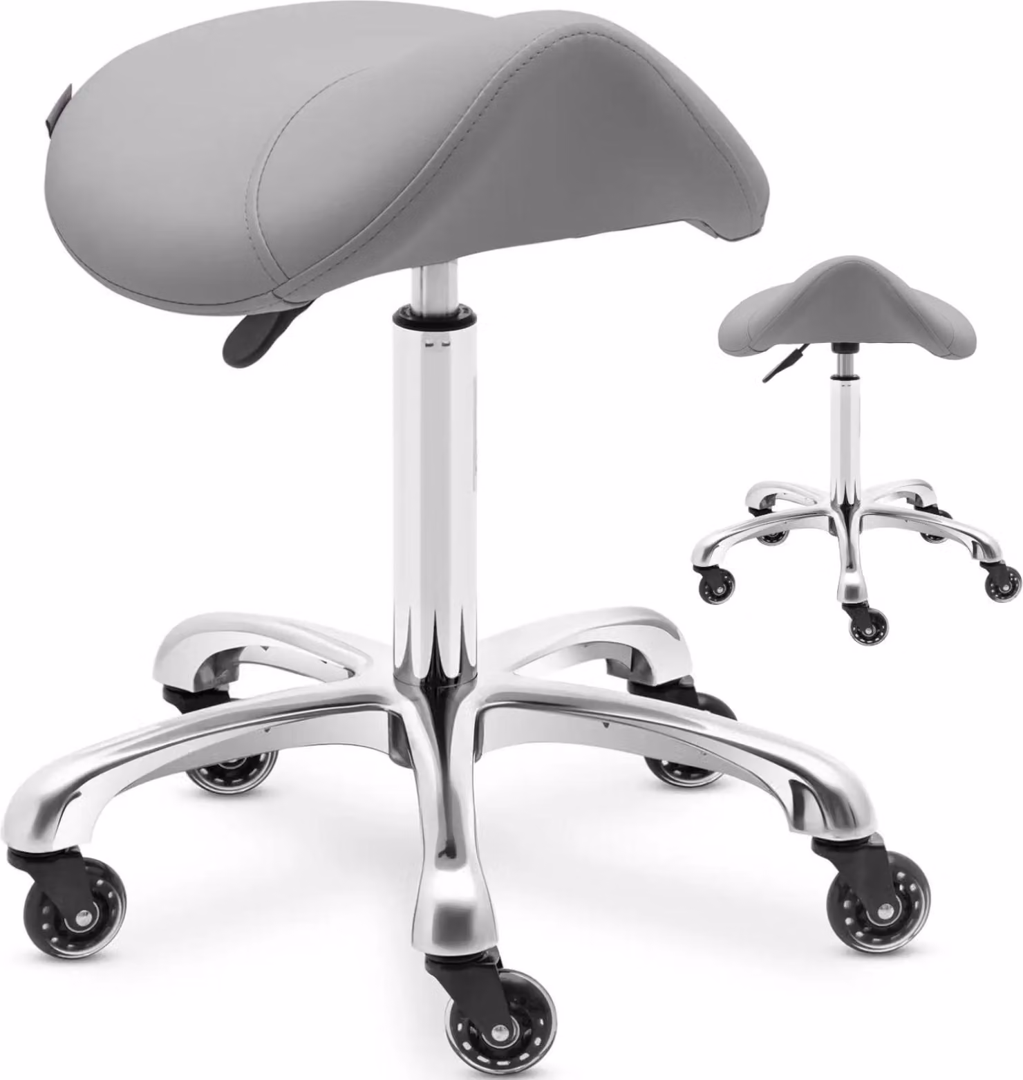 Sgabello a sella Expondo physa - 570 - 750 mm - 150 kg - Grigio scuro