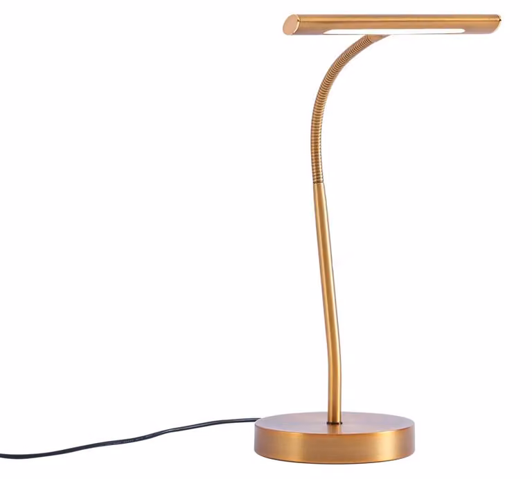 Lampada da tavolo Art Déco in bronzo con pannello LED
