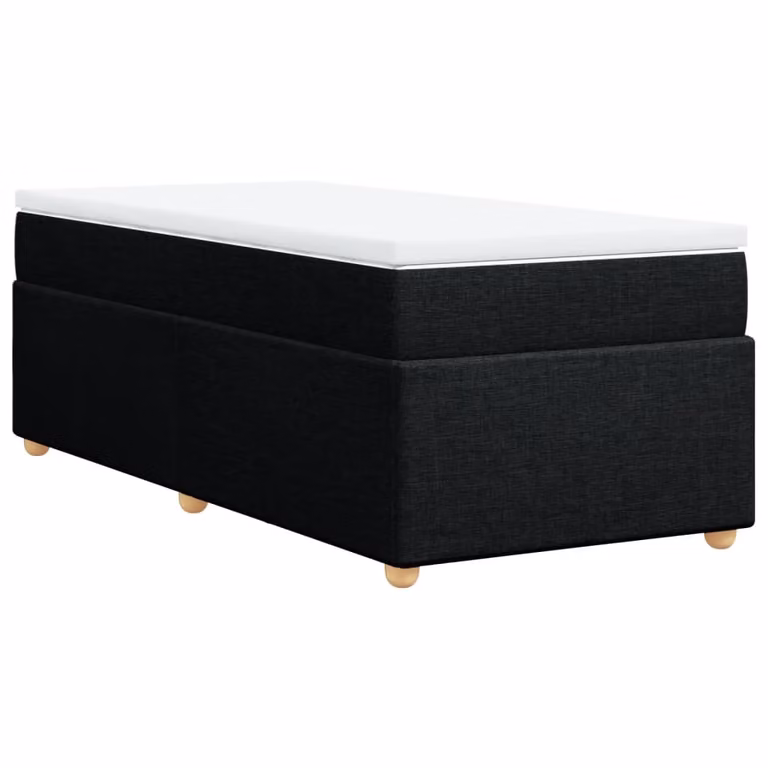 Giroletto a Molle con Materasso Nero 90x190 cm in Tessuto