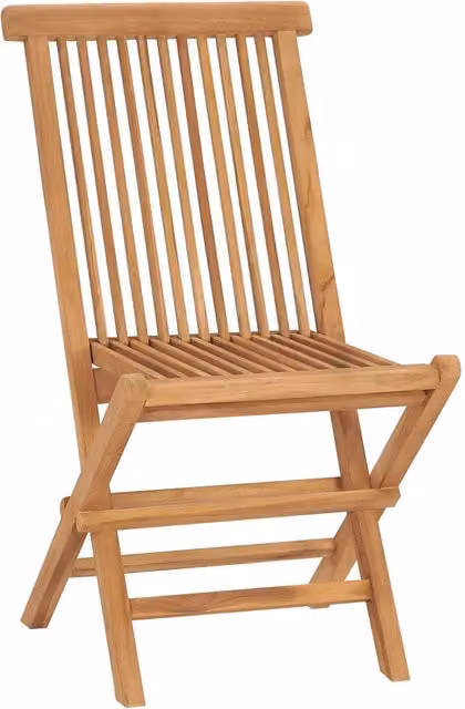 Set di 2 sedie pieghevoli da giardino vidaXL in legno massello di teak color marrone