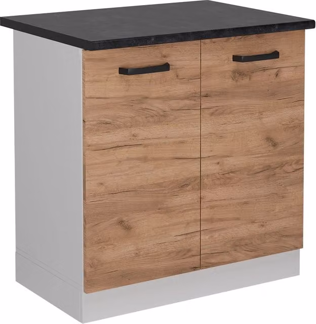 Mobile lavello cucina R-Line Rovere dorato/Bianco 80 cm PL Antracite Vicco