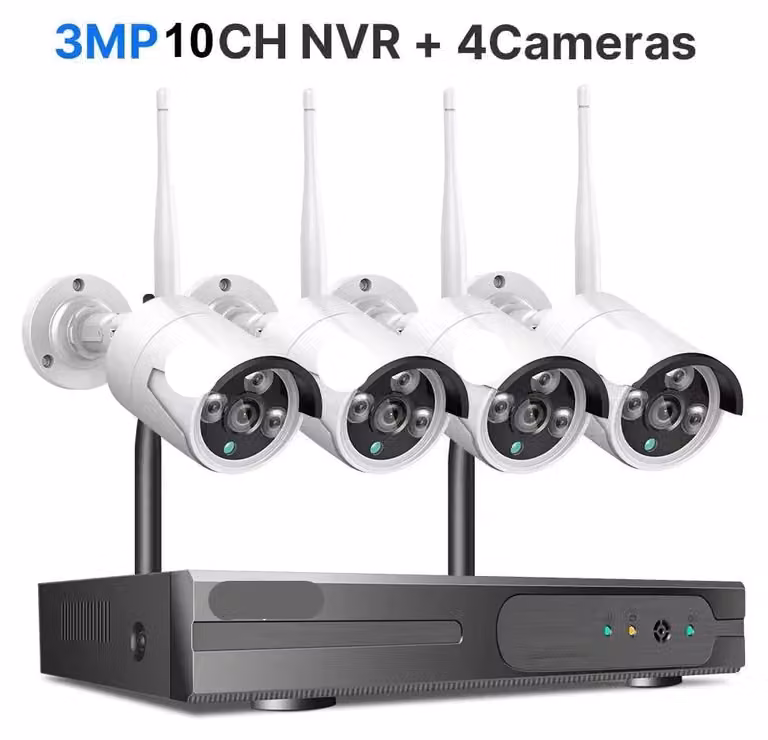 Sistema di telecamere di sicurezza - Telecamera da 3MP - 10 canali - Per uso esterno - Telecamere CCTV