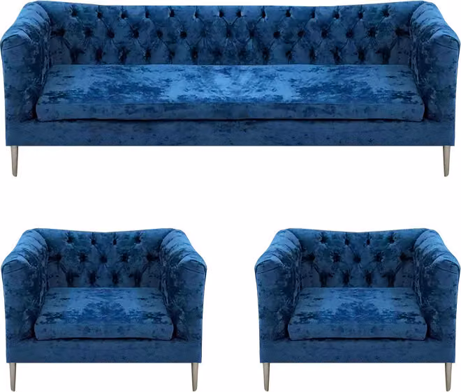 Sofas Stoff Sofagarnitur 3tlg Sofa Dreistzer Polster 2x Sessel Chesterfield