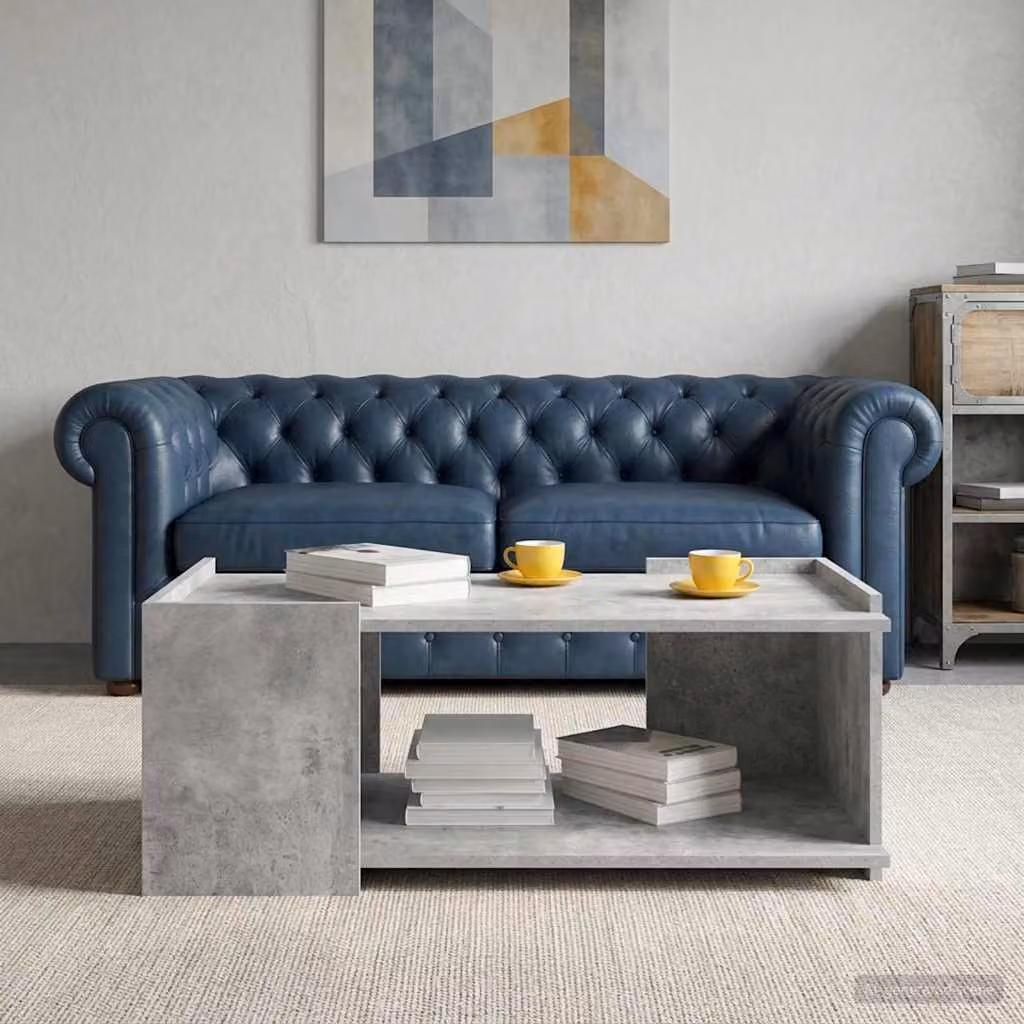 Maison Exclusive - Tavolino grigio cemento 90 x 50 x 33 cm in materiale composito