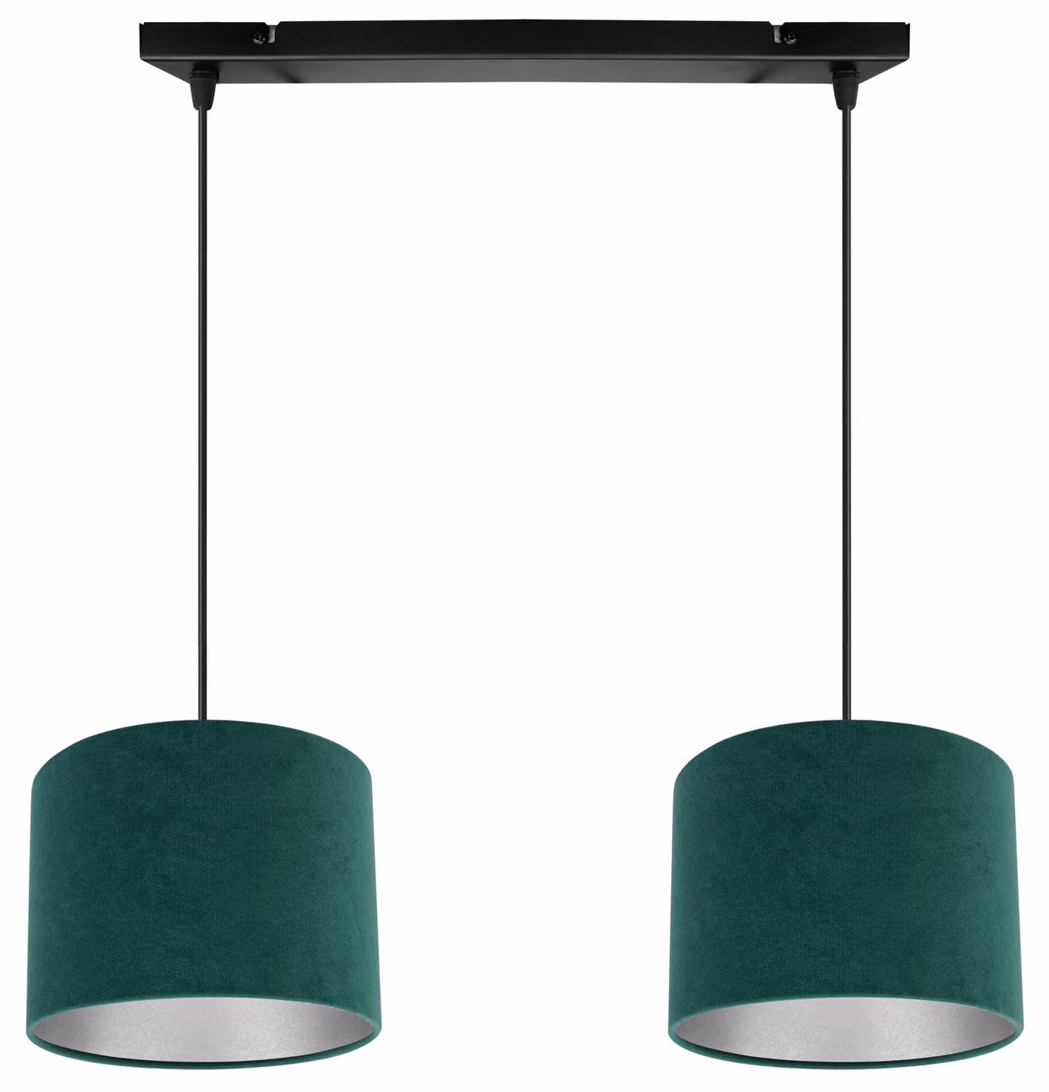 Lampada a sospensione, lampadario da soffitto, cromo, paralume in velluto