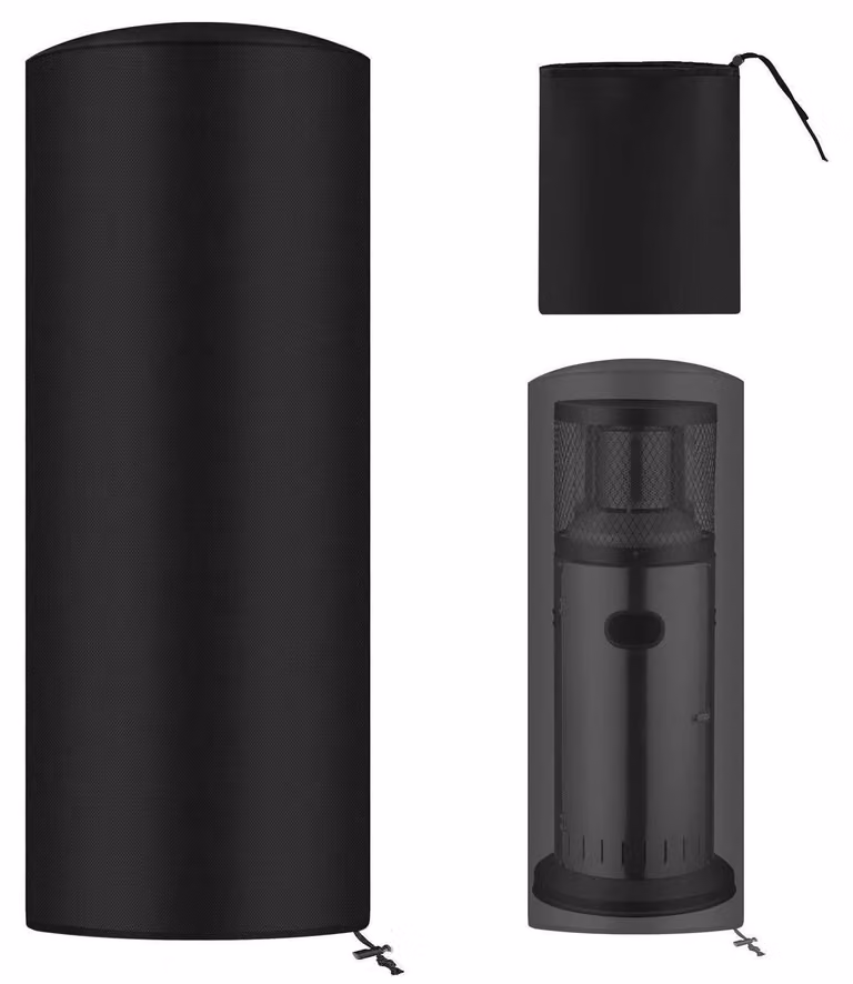 Copertura protettiva impermeabile per riscaldatori da esterno, forma cilindrica, dimensioni 120x50x50 cm, resistente all'acqua e ai raggi UV