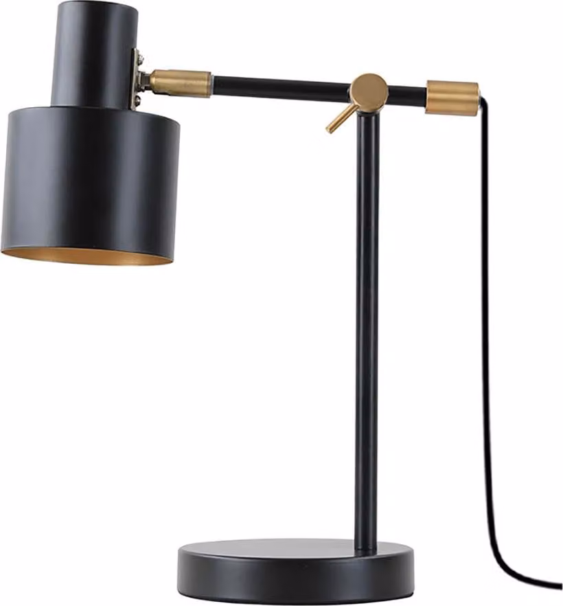 Lampada da tavolo Serantes nera dal design moderno, attacco E27, elegante finitura nera - Fbright