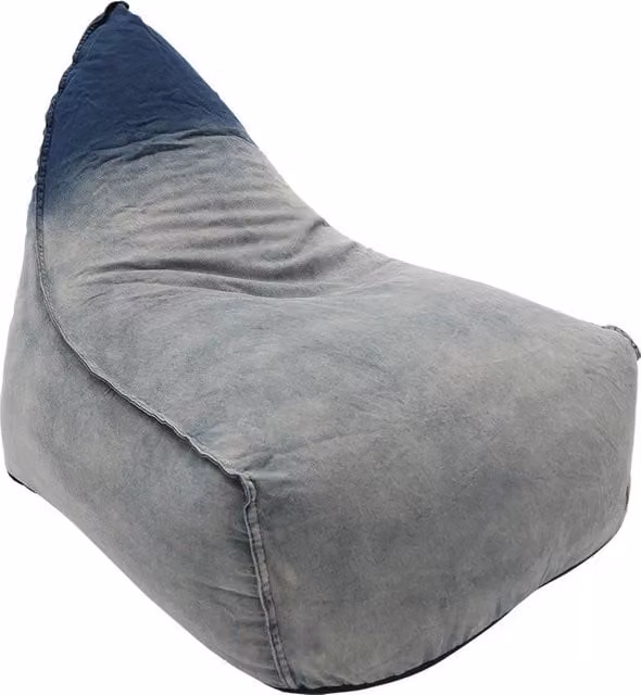 Poltrona in tessuto denim slavato blu Mobili 2G L: 130 cm, H: 65 cm, P: 82 cm