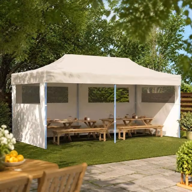 Pop-up Party Tent, Foldable, Cream, 3x6 M