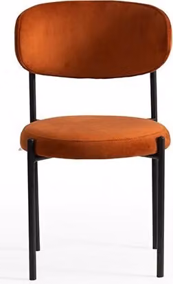 Oranger Stuhl Esszimmer Möbel Einsitzer Polsterstuhl Textil Stühle