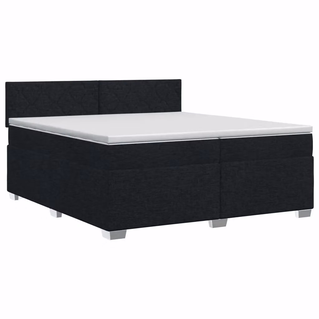 Letto box spring con materasso ibrido vidaXL, colore nero e bianco, L/P: 200 x 200 cm – 2