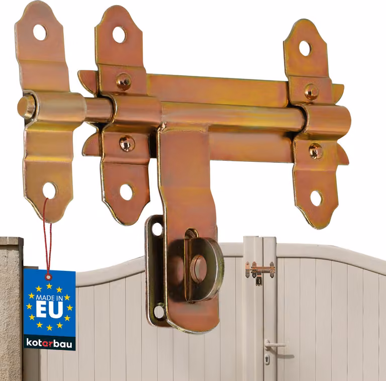 KOTARBAU® Scrocco per porta da garage Scrocco per porta da 150 mm in acciaio zincato Serratura per cancello da giardino Scrocco per porta da garage Piastra di bloccaggio Serratura a catenaccio Cerniere per porta Cerniere per porta Catenaccio scorrevole Ca