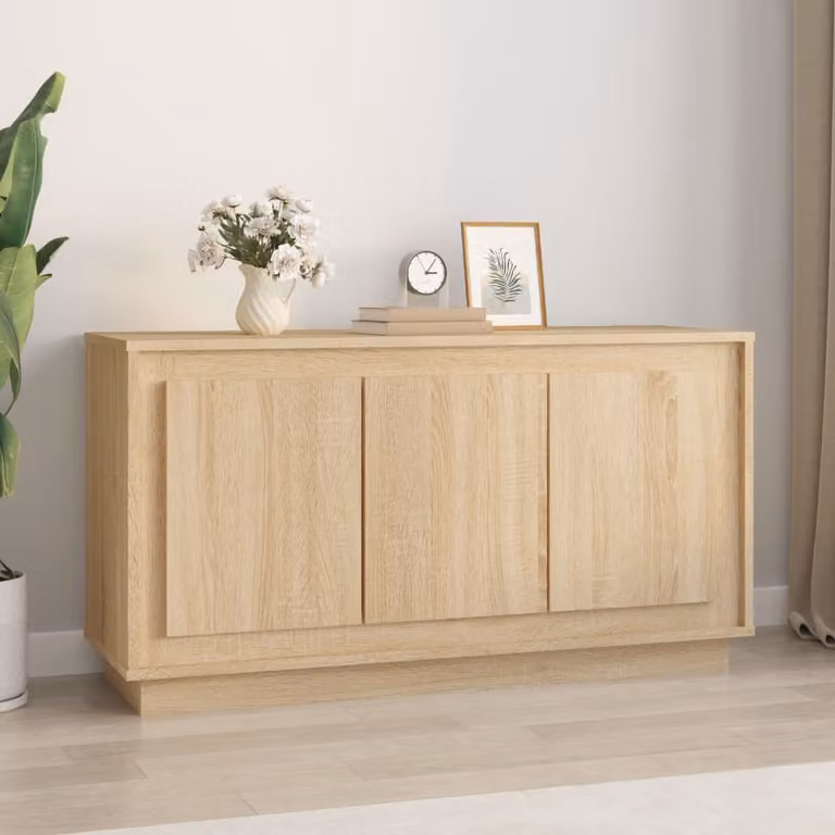 Credenza vidaXL in Rovere Sonoma e Legno Multistrato, L 102 x P 35 x H 55 cm