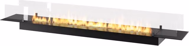 Base per lampada e piantana BIOCAMINIONLINE Inserto 2000 in metallo e vetro nera, regolabile da 60 cm a 200 cm