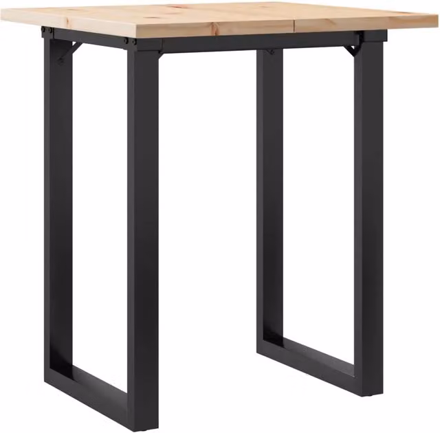 Tavolo da pranzo e da cucina quadrato in legno di pino e acciaio marrone con base a slitta L/P/H: 70 x 70 x 75,5 cm – 1