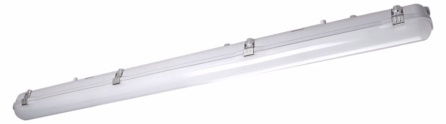 LedsC4 - Lampada da soffitto per esterni da 1260 mm e 1320 mm, illuminazione a LED da 2872 lumen, 4000 K, finitura grigio satinato, policarbonato resistente, design moderno e funzionale