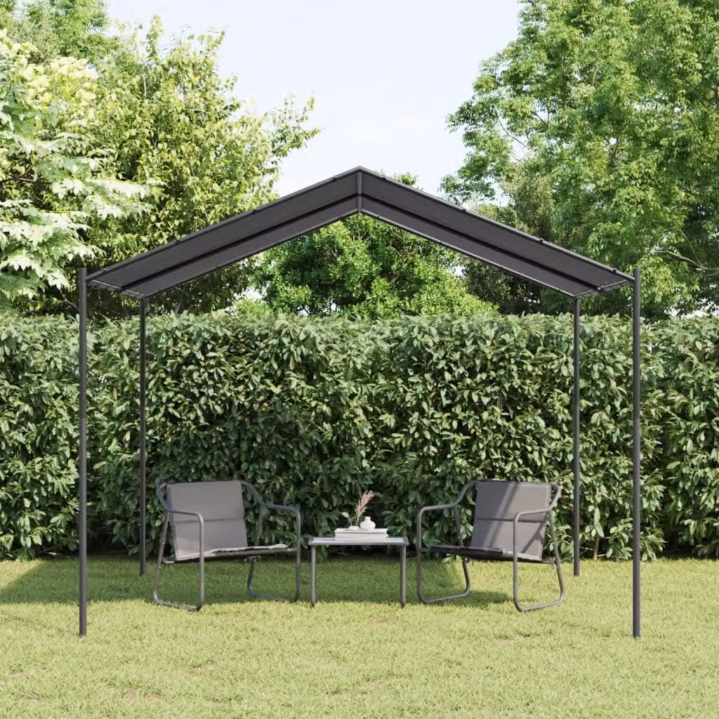 The Living Store gazebo da giardino antracite 3x3 m in acciaio e tessuto