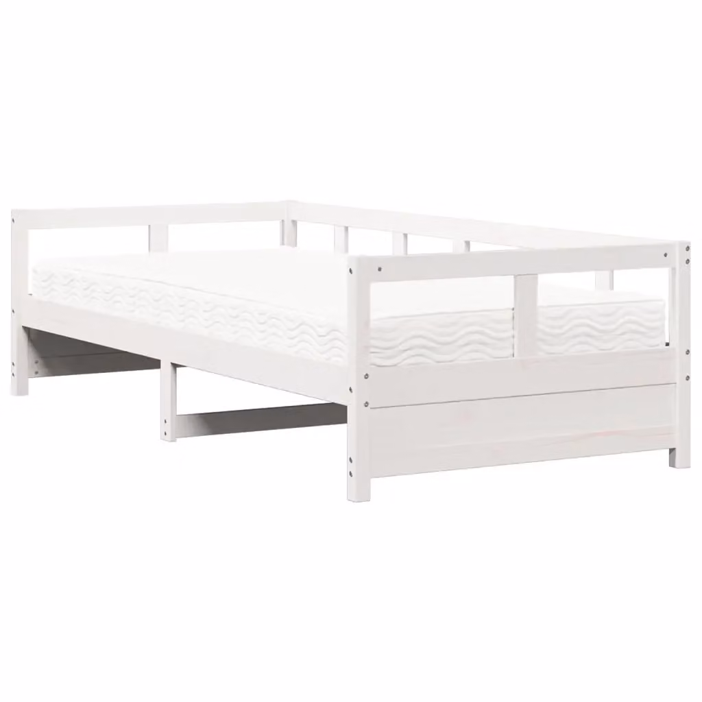 Dormeuse con materasso in schiuma bianca vidaXL in legno massello di pino L/P/H: 200 x 90 x 56 cm – 2