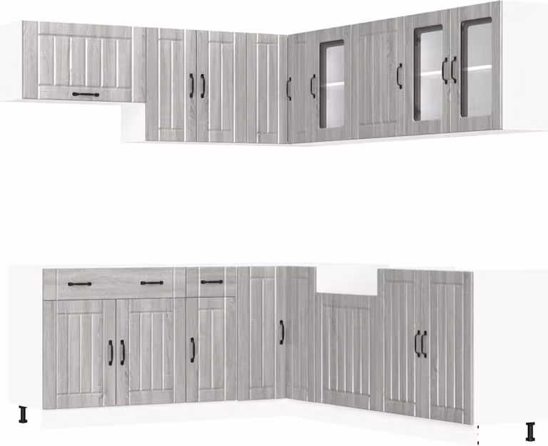 Set Mobili da Cucina 11 pz Lucca Grigio Sonoma in Truciolato