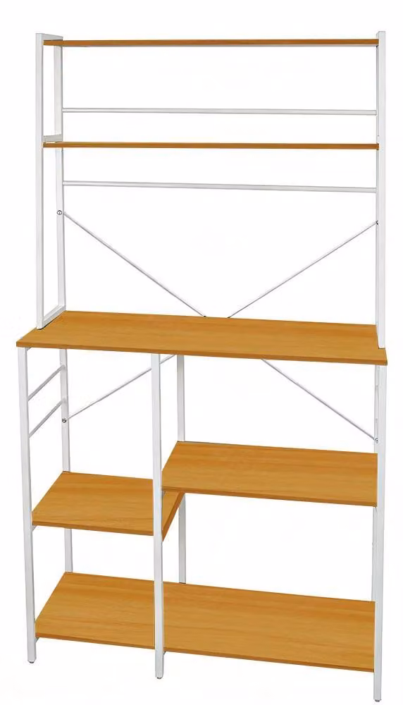 Ripiano per cucina - Scaffale autoportante XL - 6 ripiani - Portaoggetti per microonde - Ideale per microonde, macchina da caffè e spezie - Dimensioni: 40 x 86 x 167 cm - Colore: noce