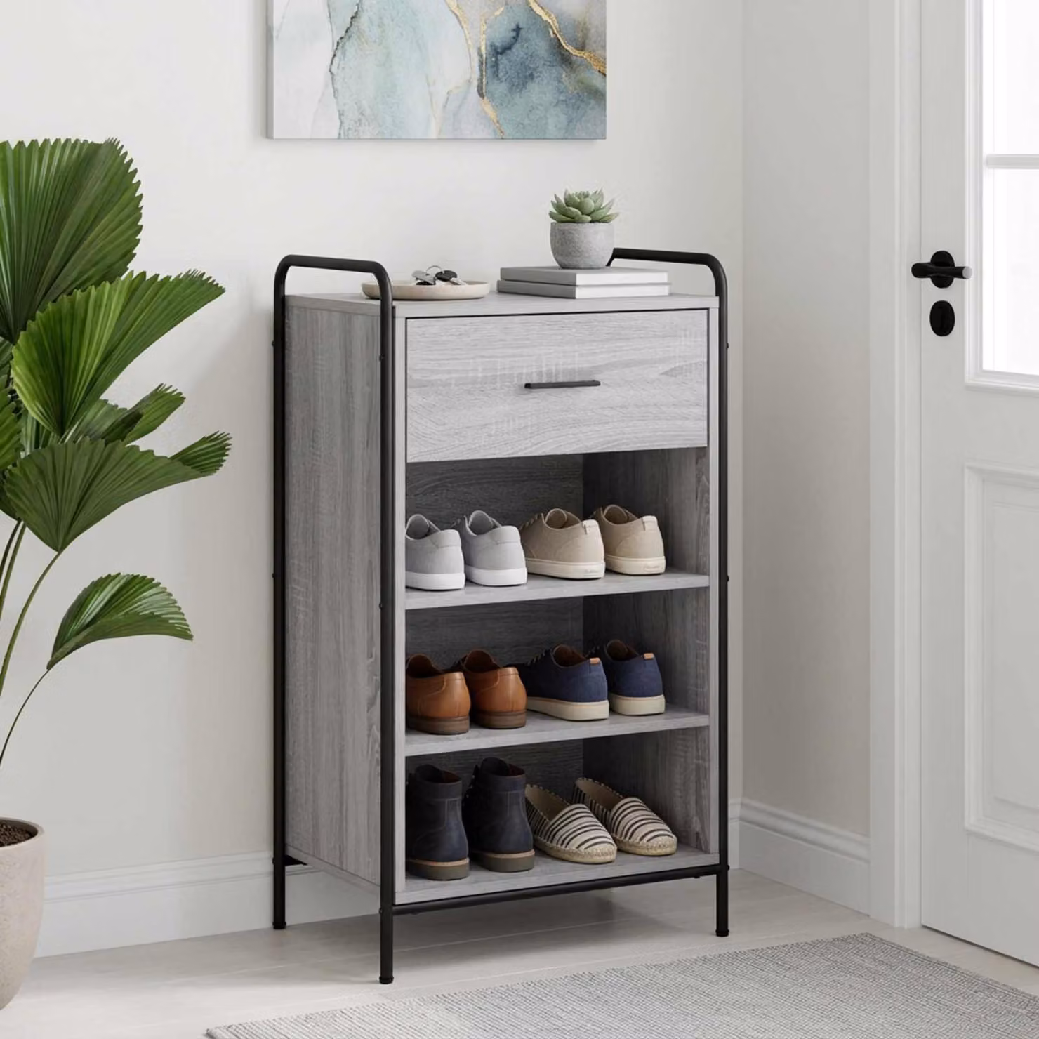 vidaXL Mobile per scarpe 51 x 36,5 x 93 cm Legno ingegnerizzato