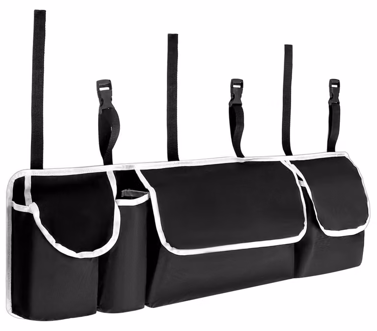 Elzusha - Organizer per valigia con 4 scomparti - Organizer per auto - Organizer per valigia - Materiale resistente - Sistema di fissaggio regolabile - Ideale per utensili e accessori da cucina