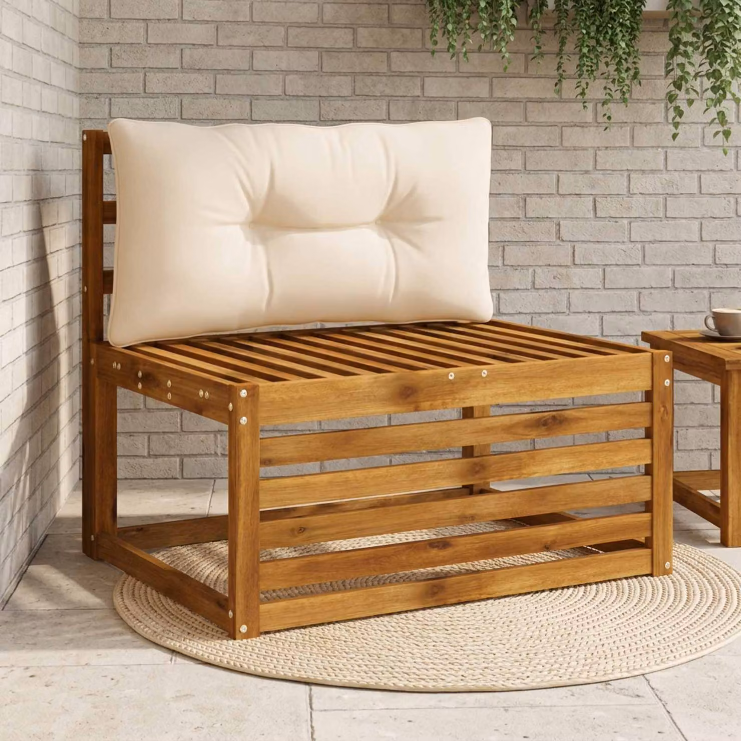 Cuscino per schienale vidaXL PUTTEN rettangolare in 100% poliestere colore beige