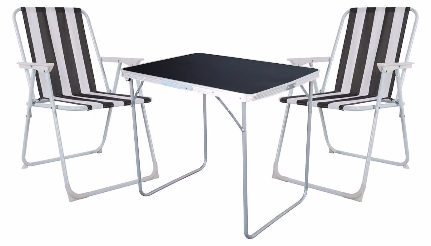 set di mobili da campeggio 3 pezzi sedia da campeggio all'aperto tavolo in alluminio
