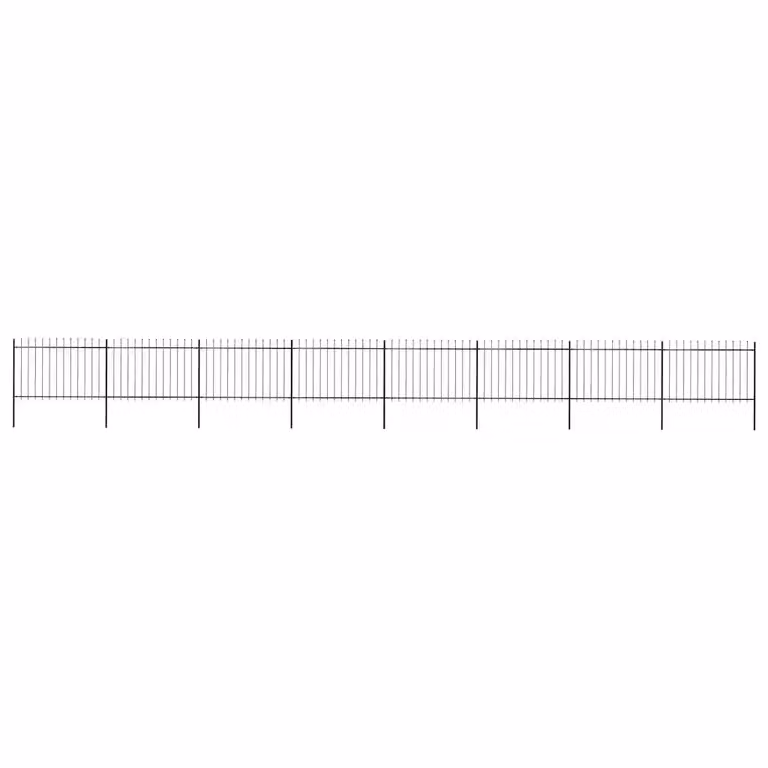 Recinzione da giardino vidaXL in acciaio con punta a lancia, colore nero, L: 1339 cm, H: 120 cm