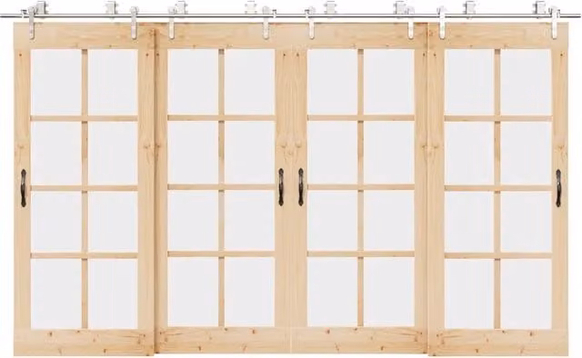 Kit Binari per Porta Scorrevole vidaXL in Acciaio Inossidabile Argento 366 cm