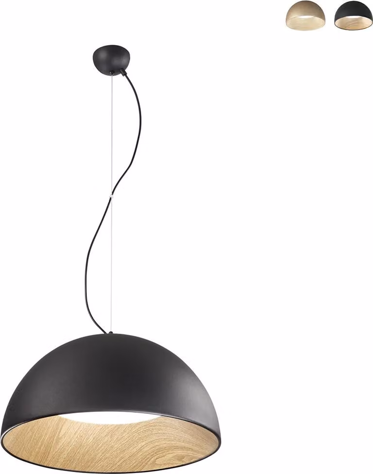 Coco lampada a sospensione LED in metallo nero 40W CCT 50cm