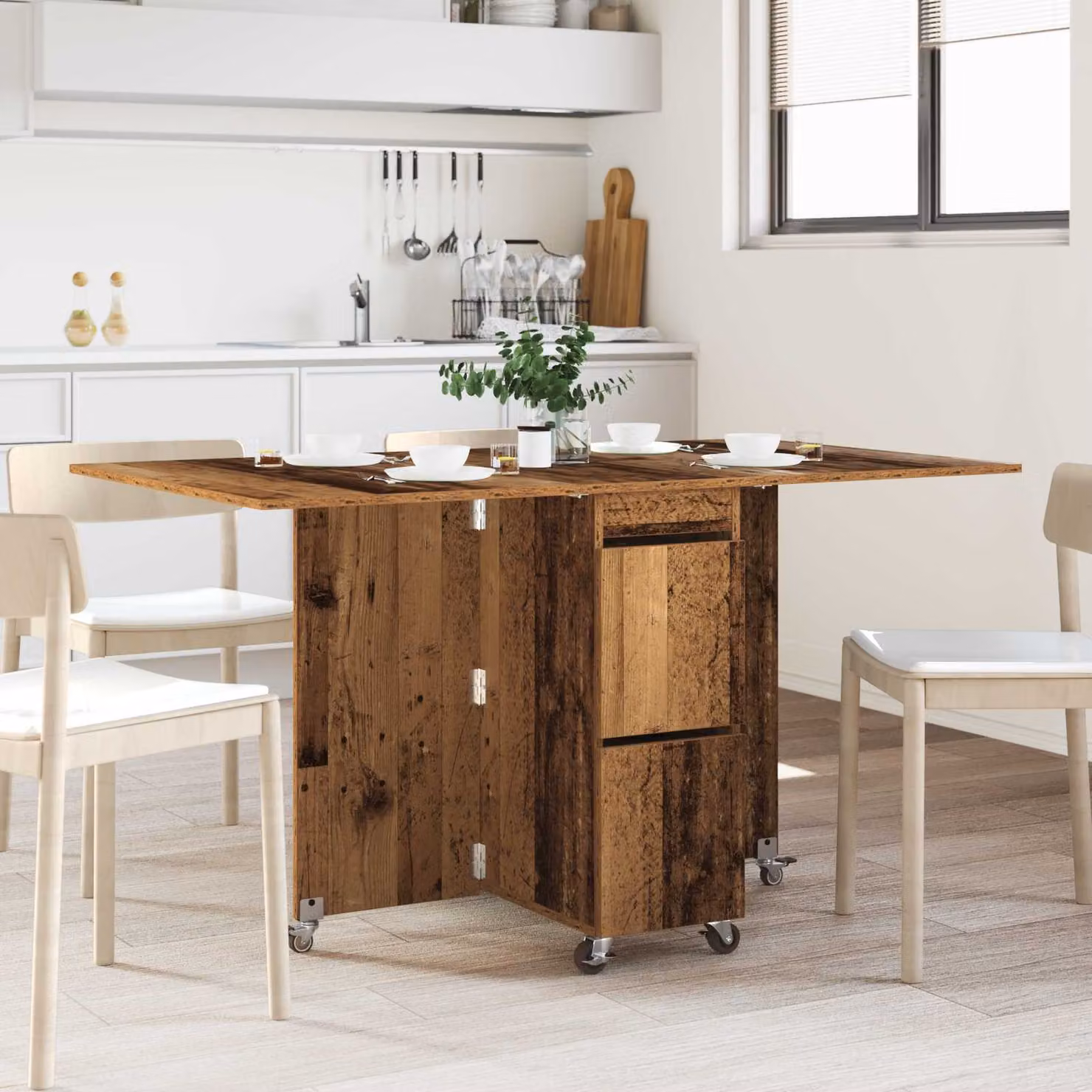 vidaXL Tavolo da Pranzo Moderno in Legno MDF Laminato Marrone L: 140 cm, P: 80 cm, H: 77 cm