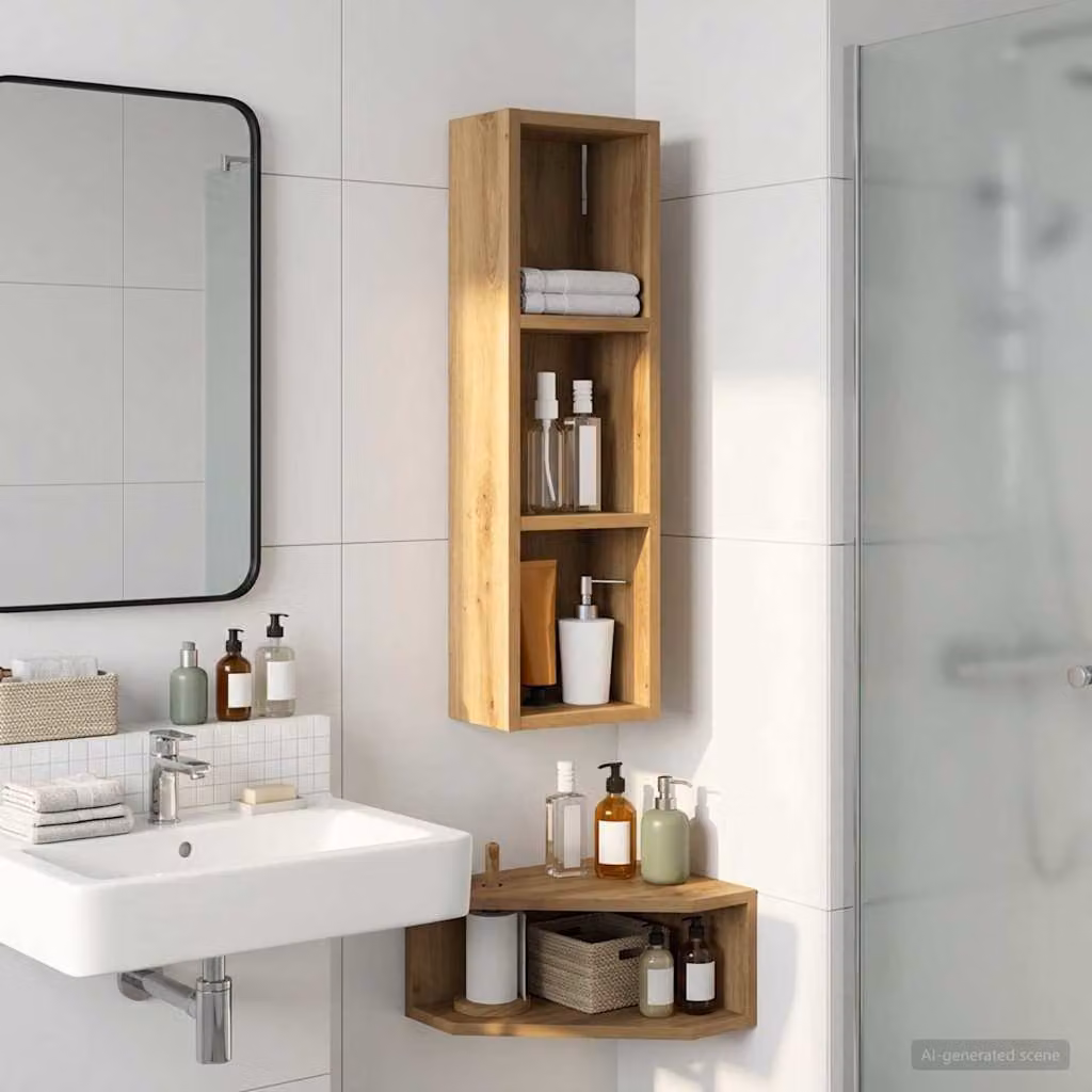 vidaXL Armadio da bagno a muro Rovere Artigianale 20 x 14 x 70 cm