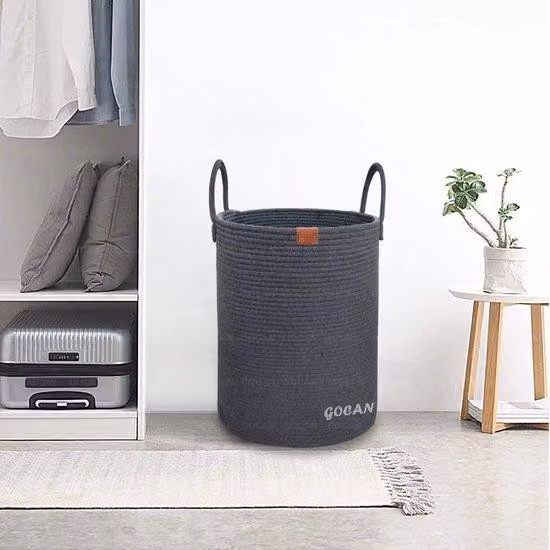Scatola portaoggetti in cotone grigio